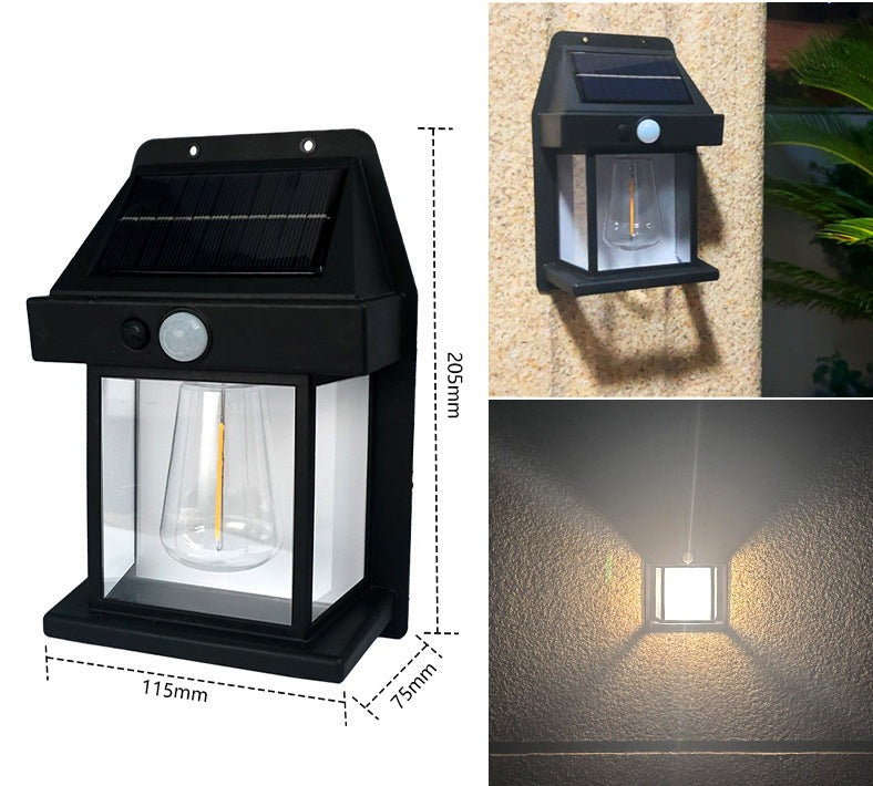 Solar Lantern Wall Light with Motion Detector – Pack of 2
