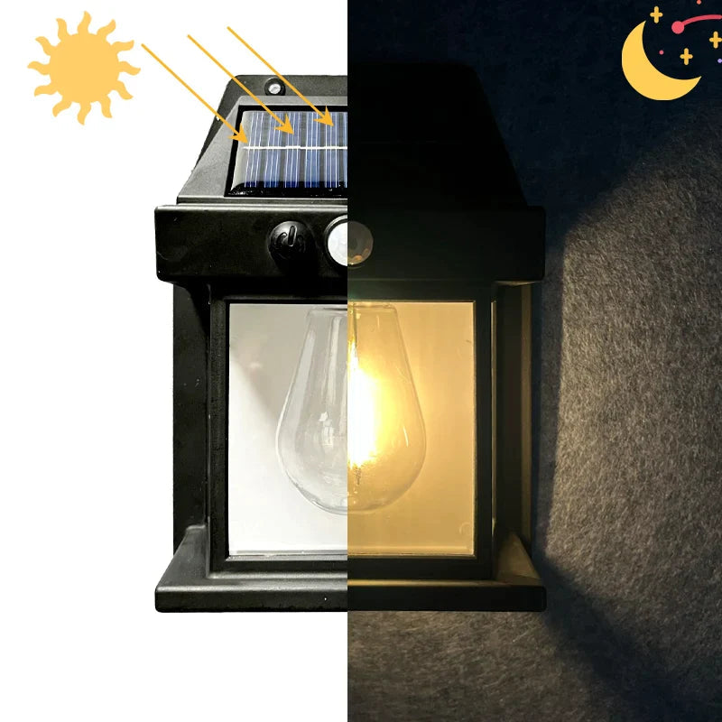 Solar Lantern Wall Light with Motion Detector – Pack of 2